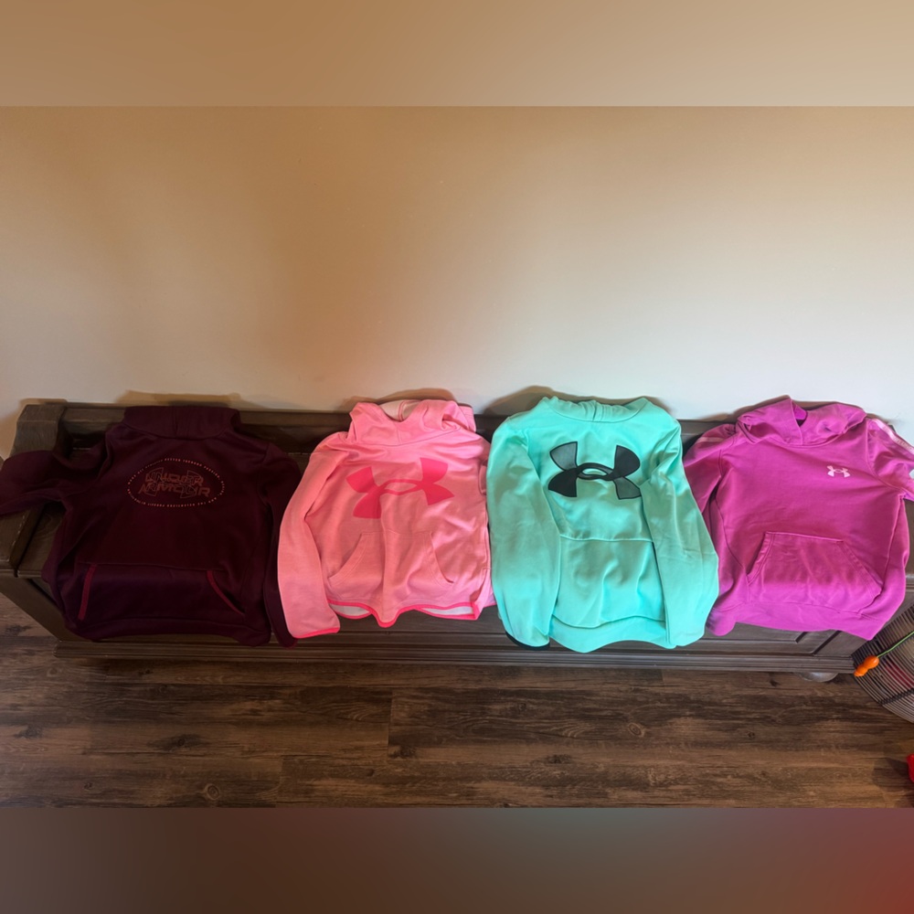 Under Armour Sweatshirt 4 Bundle- Burgundy, Pink, Mint, and Purple